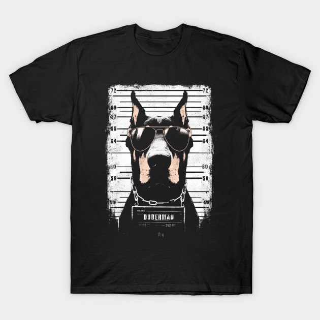 Doberman Mugshot T-Shirt by Delicious Art